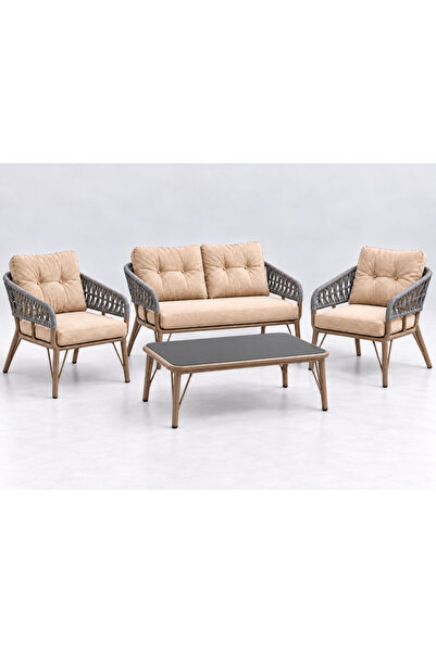 Tu Tienda SAFRANBOLU GALVANİZ 2+1+1+SEHPA BAHÇE BALKON TAKIMI
