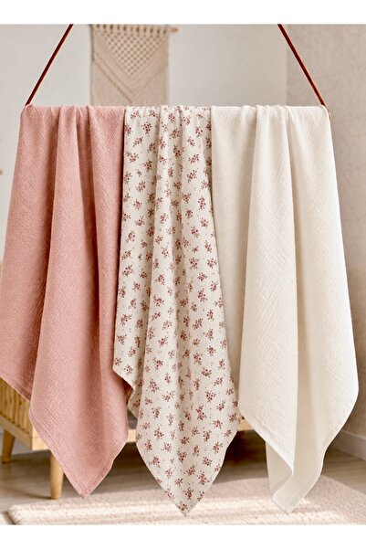 Sahra İpek Organic Cotton Floral Muslin Cover Set