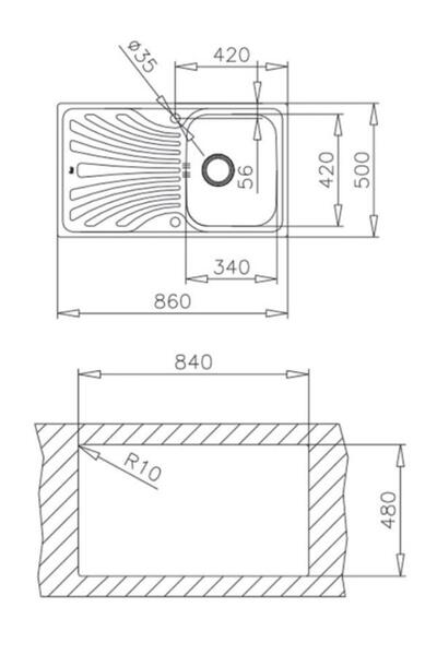 Teka Nerissa 50 B Right Micro Linen Stainless Steel Sink