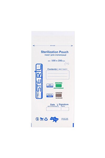 PROSTEEL Pungi din hartie alba pentru sterilizare Pro Steril 100x200mm set 100 buc
