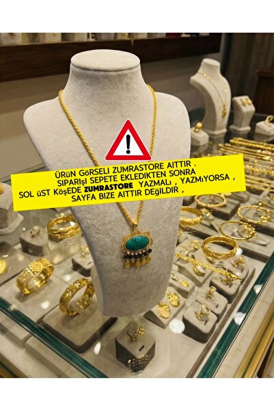 Zümrastore Altın Kaplama Tasarım Firuze Kolye