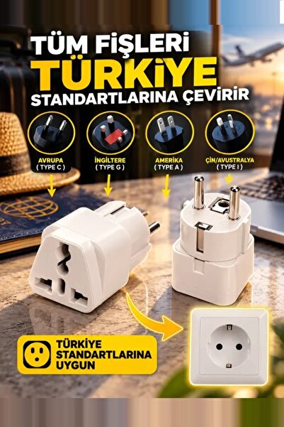 Derwell Universal Çevirici Priz Amerikan Fiş Amerikan Ingiliz Çin Fişlerini T...