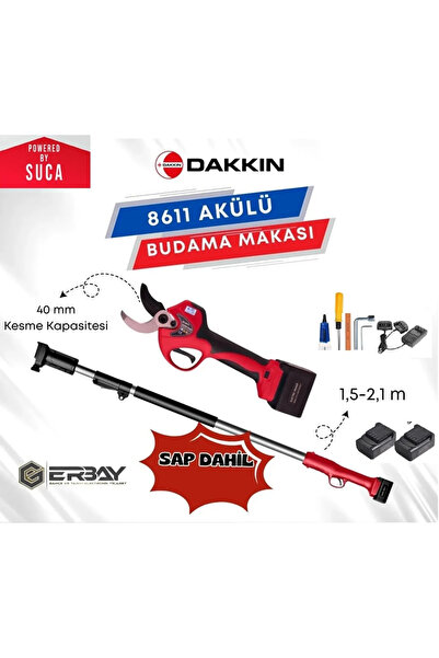 Dakkin Dakkın Budama Makası 40MM Akülü +Uzatma Aparatı