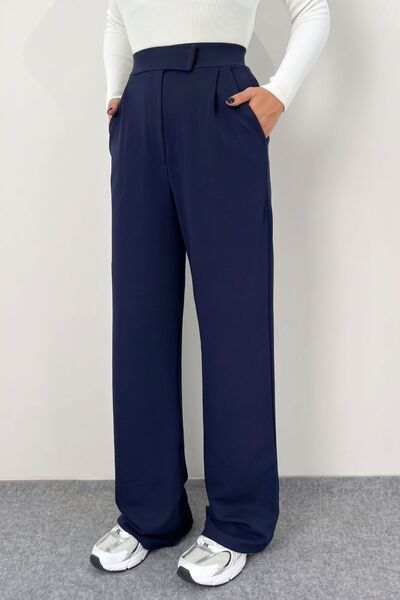 COMEOR Women's High Waist Velcro Closure Elastic Waist Zipper Pocket Lycra Na...
