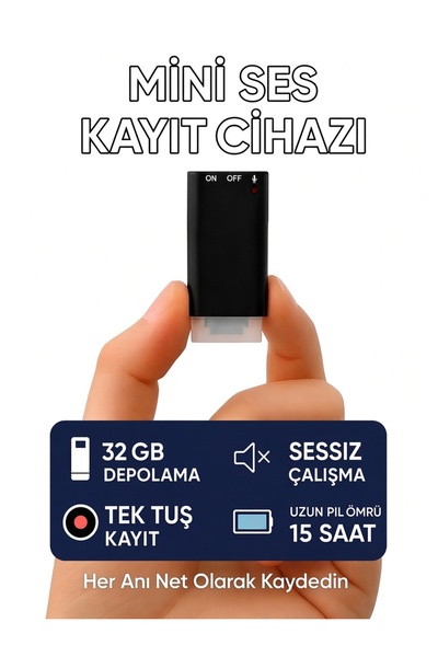 invitta 32 Gb Ekstra Slim Ses Kayıt Cihazı USB Flash Bellek Mp3