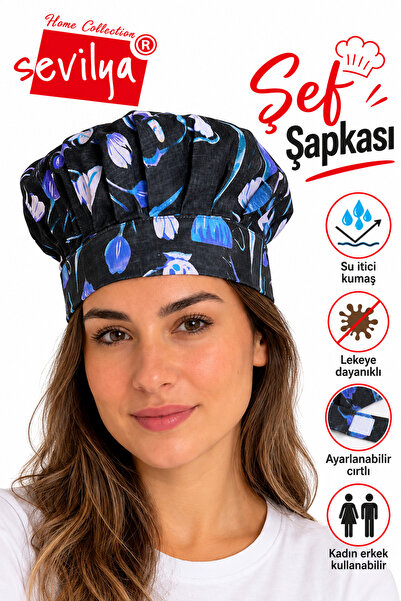 sevilya Ayarlanabilir Aşçı Beresi Ayarlanabilir Aşçı Şapkası Şef Şapkası Dese...