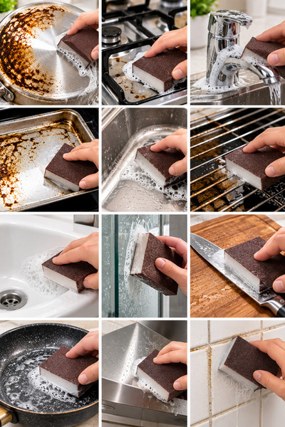 Mode Cool 1 Pcs Nano Sanding Sponge |   Rust, Stain and Limescale Remover Kitchen Cleaning Sponge