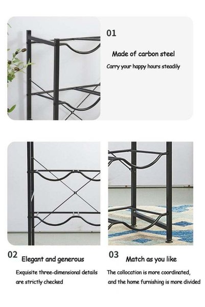 Generic 4-Tier Heavy Duty 8 Bottles of 5 Gallon Water Organizer Space Saver, Sturdy and Durable Storage Stand for Office, Home and Gym, Black