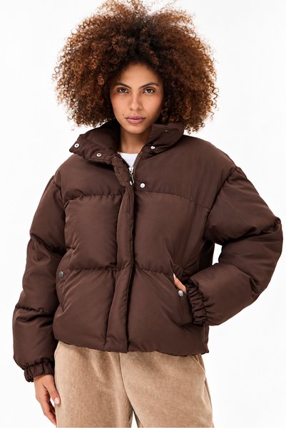 Lia Blanco's Women's Short Stand-Up Collar Puffer Jacket