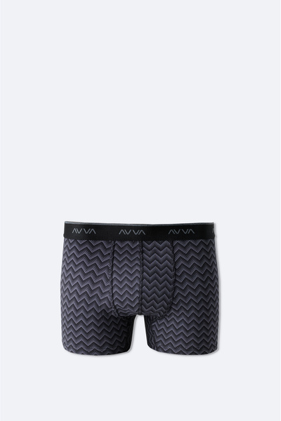 Avva Men's Anthracite Patterned Cotton Single Regular Fit Boxer A51Y9504