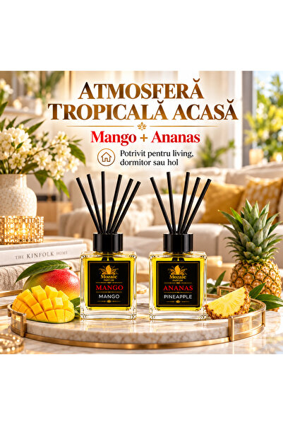 MOZAİC Luxury Tropical Duo, Set 2 Parfumuri de Cameră cu Bețișoare, 2 x 100 ml