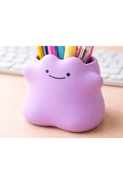 Bezos 3D Printed Smiling Cloud Pen Holder - Desktop Organizer - Purple