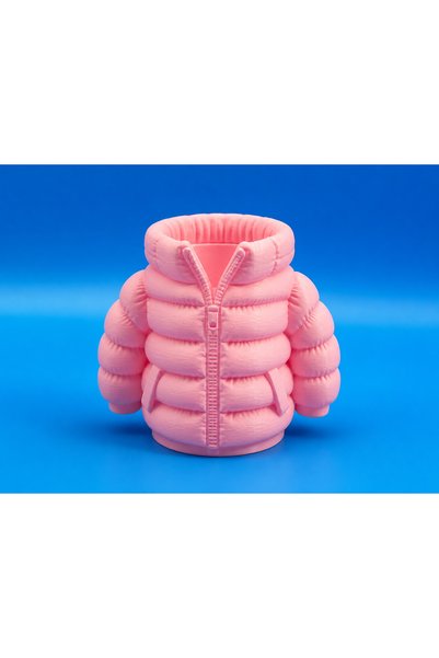 Bezos 3D Printed Inflatable Coat Pen Holder - Desktop Organizer-Pink