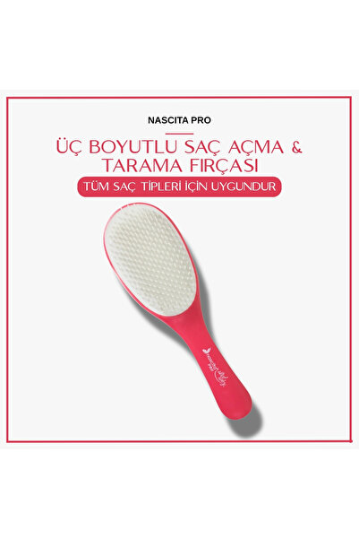nascita Açma Tarama Üç Boyutlu Saç Fırçası Pembe - 32