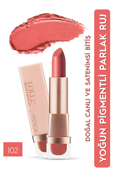 Lollis Lipstick Kadifemsi Yapılı Yoğun Pigmentli Kalıcı Ruj 102