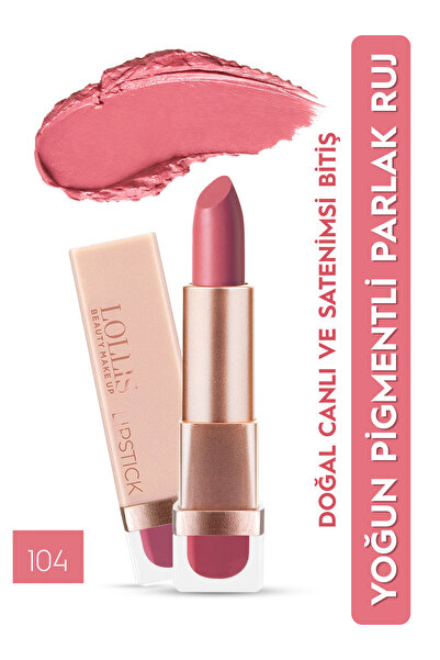 Lollis Lipstick Kadifemsi Yapılı Yoğun Pigmentli Kalıcı Ruj 104
