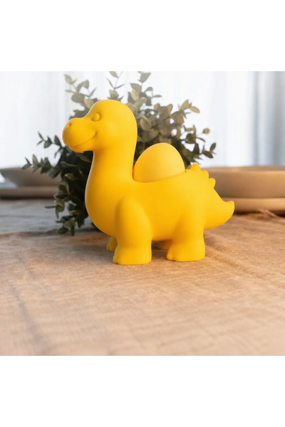 Bezos 3D Printed Dinosaur Egg Cup - Cute Eggosaurus Egg Holder-Yellow