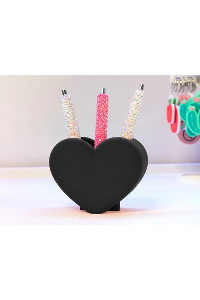Bezos 3D Printed Shaped Pen Holder - Desktop Organizer - Black