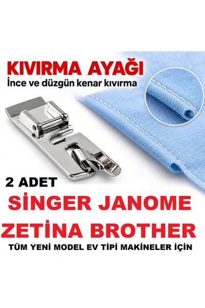 Swart Singer Zetina Pfaff Brother Janome 3 Mm Kıvırma Ayak 2 Adet Gönderilece...