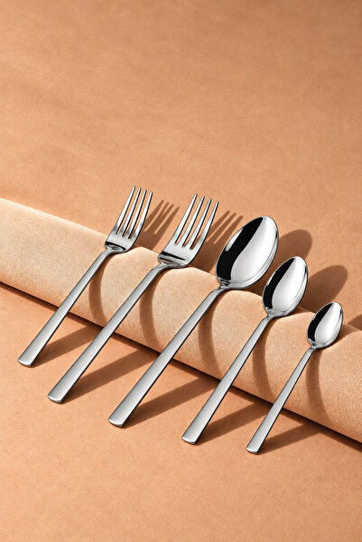 Gökdil Tuana 30 Piece Plain Steel Cutlery Set for 6 People