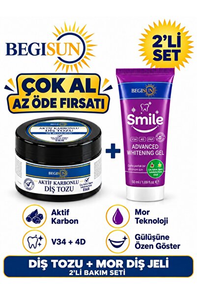 BEGISUN Dual Dental Care Set – Purple Tooth Gel + Activated Carbon Tooth Powder