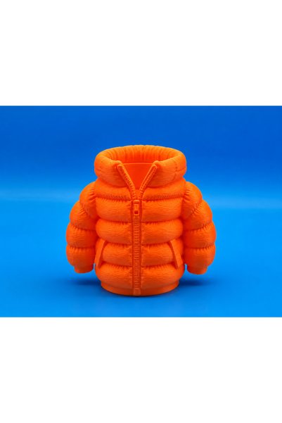 Bezos 3D Printed Inflatable Coat Pen Holder - Desktop Organizer-Orange