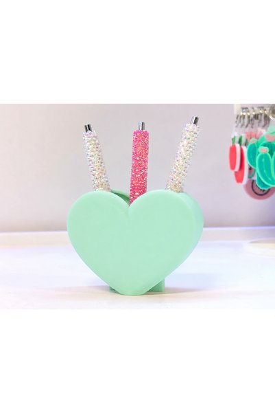 Bezos 3D-Printed Shaped Pencil Holder - Desktop Organizer - mint