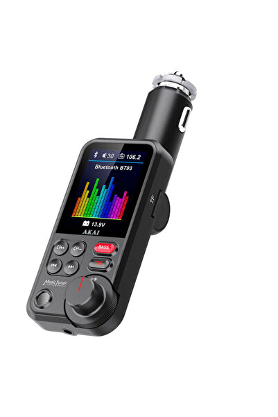 AKAI Modulator FM cu Bluetooth, USB, cititor de carduri Micro SD, funcție de ...