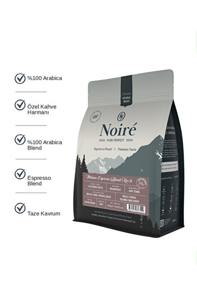 Noire Coffee إسبريسو إيطالي № 3 حبوب قهوة أرابيكا 100% 250 جرام