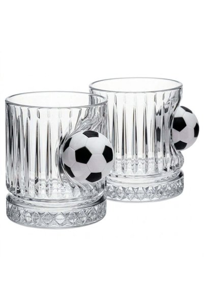 Bellore Football Bulk Set of 2 Luxury Crystal Whiskey Glasses 355 Cc
