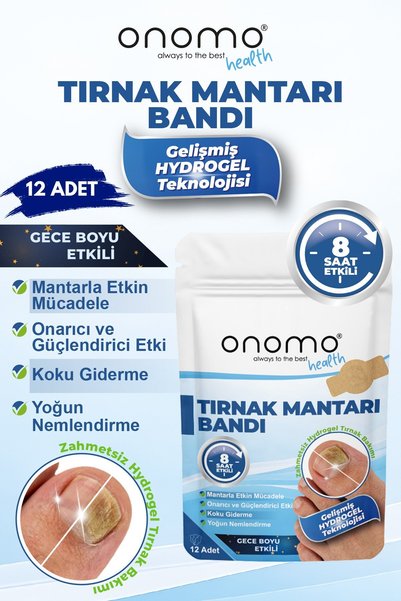 Onomo Health Tırnak Mantari Bandı, Hidrojel Tırnak Bakımı 12 Adet