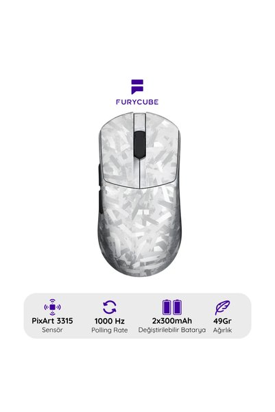 FURYCUBE F1 Karbonfiber PAW3315 Değiştirilebilir Batarya Kablolu ve 2.4Ghz Ka...