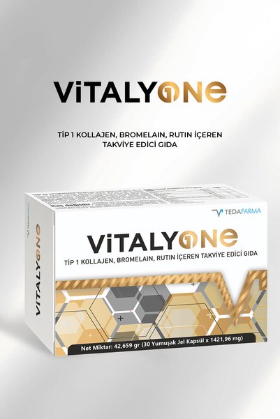Tedafarma Vi̇taly One Type 1 Collagen, Bromelain, and Rutin-Containing Supple...