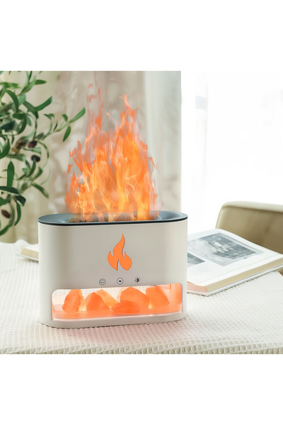 EN GROSS Difuzor umidificator de 250ml cu design de flacără cu sare de Himalaya