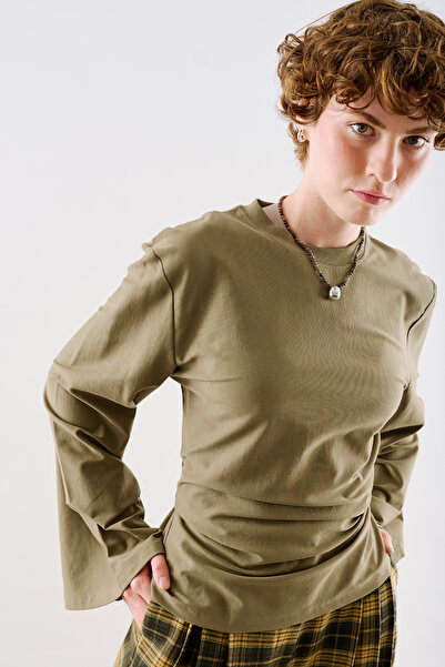 Manuka HAFİF BELE OTURAN TSHIRT CAMEL