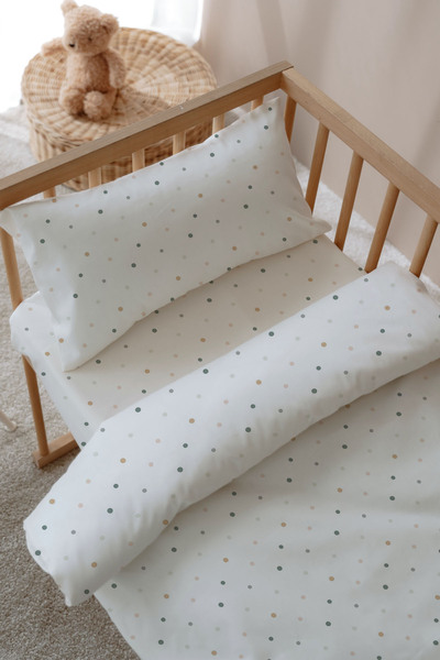 TBA COLLECTION Baby Size (Without Sheets) Duvet Cover Set 100X150 cm |   Green Dots