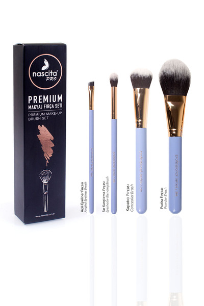 Premium Günlük 4’lü Makyaj Fırça Seti ZNBRUSHSET06