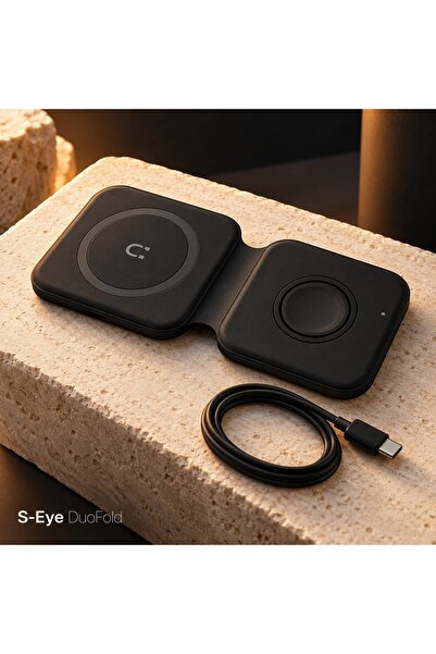 s-Eye Încărcător Wireless 2 în 1 DuoFold 15W Telefon Apple Watch AirPods Pliabil