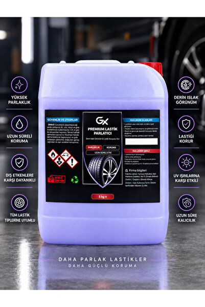 GxGlossix kimya Gx Premium Lastik Parlatıcı Jel 5 Kg 4 Kat Seyreltilebilir