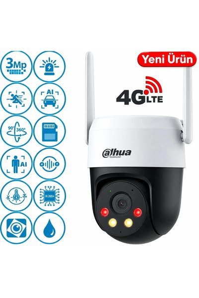 DAHUA DH-P3AE-PV-4G 3MP DUAL LİGHT SESLİ 4G MİNİ PT KAMERA
