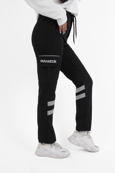 Ekg Medikal Paramedik Siyah Premium Eşofman Likralı Pantolon (Unisex)