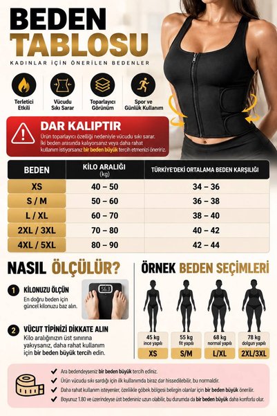 Fit Termal Unisex Thermal Sauna Vest Corset Sweat-Absorbing Sports Corset Black
