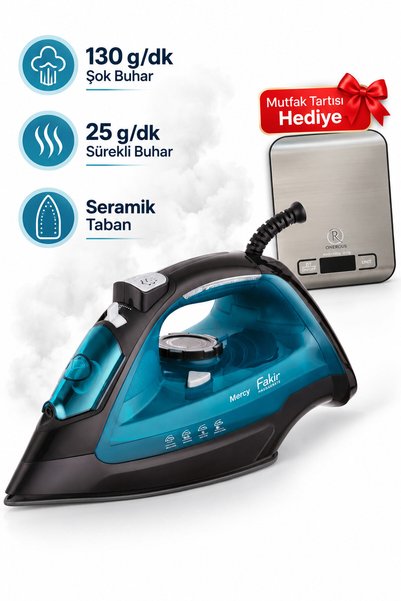 Fakir Mercy 130 g/dk Şok Buhar Buharlı Ütü Mutfak Tartısı Hediye (Onerous)