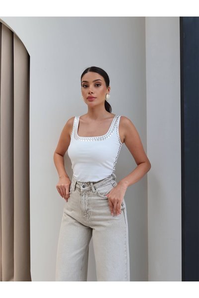 ESRAHELVACI High Waist Wide Leg Cropped Jeans