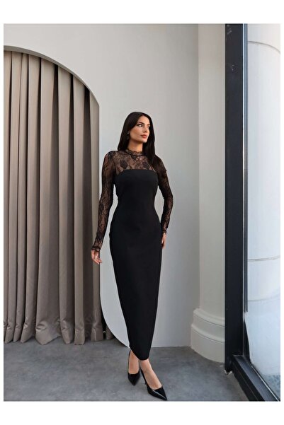 ESRAHELVACI Rochie decoltată cu dantelă