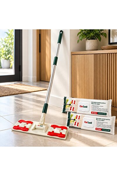 clarsanit Set Mop Reglabil Inaltime Servetele Umede Lamaie 50