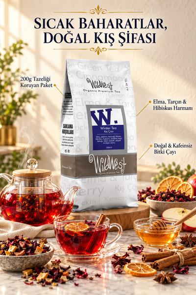 WildWest Wild West Doğal Kış Çayı 200 g - Bitki ve Meyve Çayı Harmânı