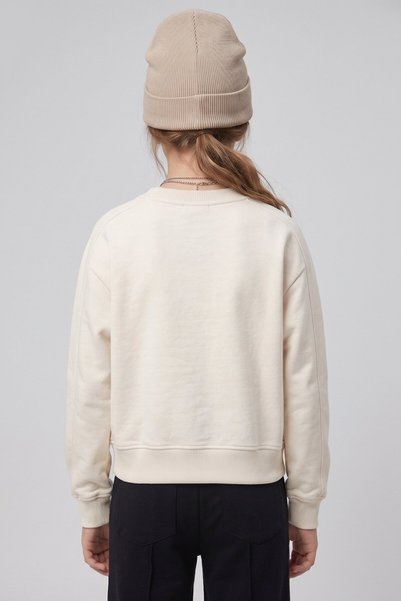 Dmb Kız Çocuk Sevimli Köpek Baskılı Rahat Kesim Esnek Sweatshirt
