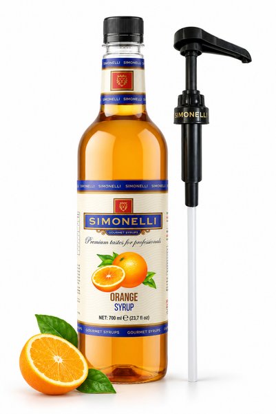 Simonelli Portakal Kahve Şurubu 700 ml - İçecek ve Kokteyl Şurubu (Pompa Dahil)