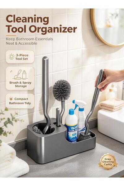 Generic Toilet Bowl Brush and Holder,Bathroom Toilet Brush,3 Pcs Wall-mounted...